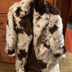 Long Faux Fur Coat size Large NEW